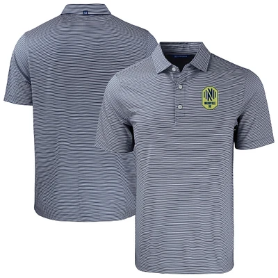 Men's Cutter & Buck Navy/White Nashville SC Forge Eco Double Stripe Stretch Recycled Tri-Blend Polo