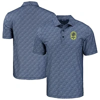 Men's Cutter & Buck Navy Nashville SC Pike Eco Pebble Print Stretch Recycled Polo