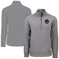 Men's Cutter & Buck Gray Houston Dynamo FC Roam Eco Recycled Quarter-Zip Pullover Top