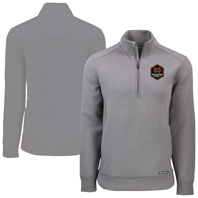 Men's Cutter & Buck Gray Houston Dynamo FC Roam Eco Recycled Quarter-Zip Pullover Top