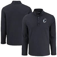 Men's Cutter & Buck Minnesota United FC Hunts Point Eco Textured Fleece Recycled Quarter-Snap Pullover