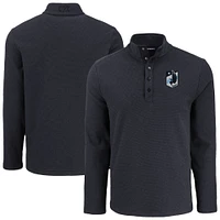 Men's Cutter & Buck Minnesota United FC Hunts Point Eco Textured Fleece Recycled Quarter-Snap Pullover
