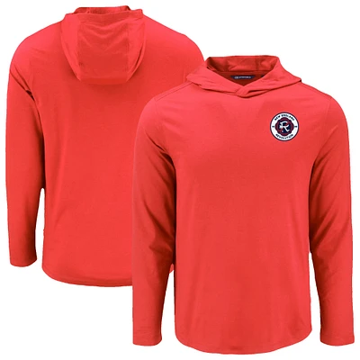 Men's Cutter & Buck New England Revolution Coastline Epic Comfort Eco Recycled Long Sleeve Hoodie T-Shirt