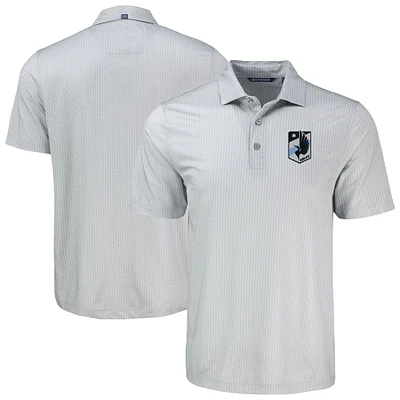 Men's Cutter & Buck Gray Minnesota United FC  Pike Eco Shadow Check Print Polo