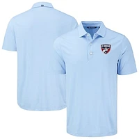 Men's Cutter & Buck Light Blue FC Dallas Forge Eco Fine Line Stripe Stretch Recycled Polo