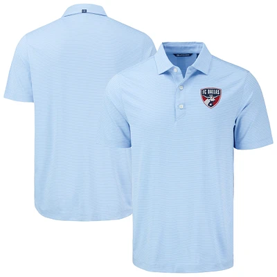 Men's Cutter & Buck Light Blue FC Dallas Forge Eco Fine Line Stripe Stretch Recycled Polo