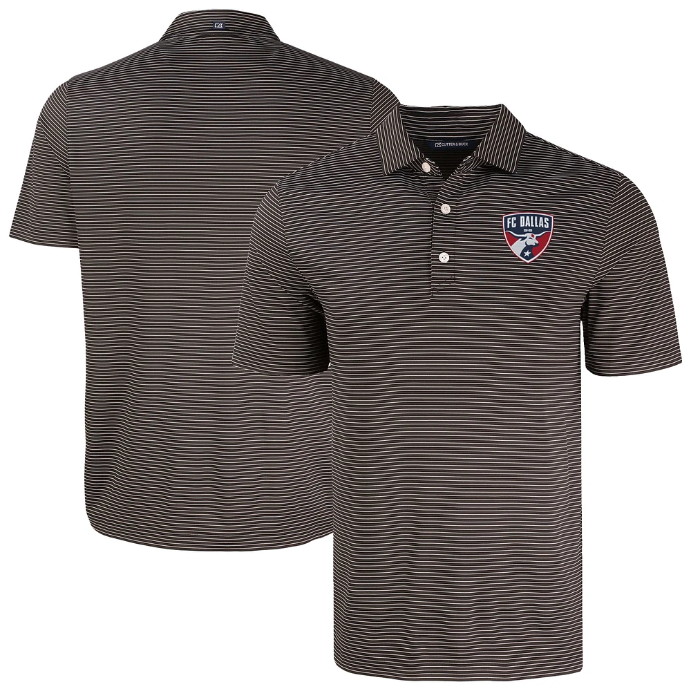 Men's Cutter & Buck FC Dallas Forge Eco Fine Line Stripe Stretch Recycled Polo