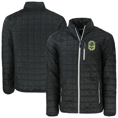 Men's Cutter & Buck Black Nashville SC Rainier PrimaLoft Eco Insulated Puffer Full-Zip Jacket