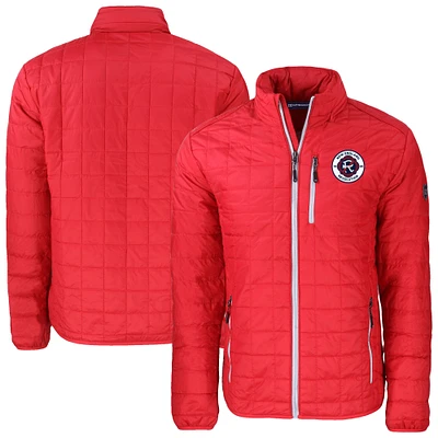 Men's Cutter & Buck Red New England Revolution Rainier PrimaLoft Eco Insulated Puffer Full-Zip Jacket