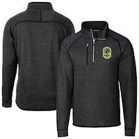 Men's Cutter & Buck Heather Charcoal Nashville SC Mainsail Sweater-Knit Half-Zip Pullover Jacket