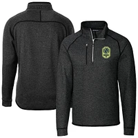 Men's Cutter & Buck Heather Charcoal Nashville SC Mainsail Sweater-Knit Half-Zip Pullover Jacket