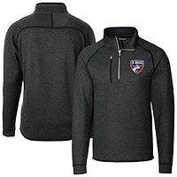 Men's Cutter & Buck Heather Charcoal FC Dallas Mainsail Sweater-Knit Half-Zip Jacket