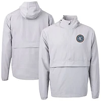 Men's Cutter & Buck  Gray New York City FC Charter Eco Recycled Full-Zip Anorak Jacket