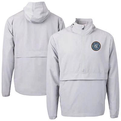 Men's Cutter & Buck  Gray New York City FC Charter Eco Recycled Full-Zip Anorak Jacket