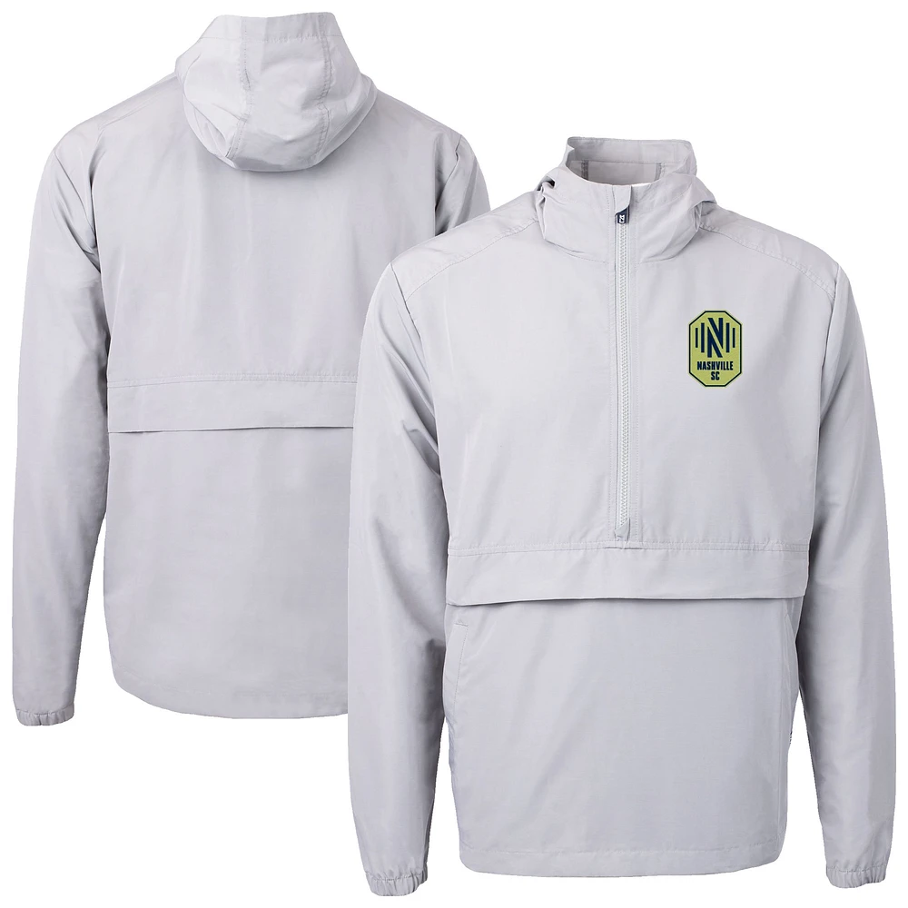 Men's Cutter & Buck Gray Nashville SC Charter Eco Recycled Full-Zip Anorak Jacket
