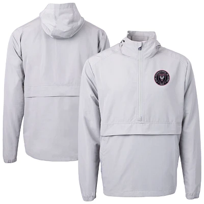 Men's Cutter & Buck  Gray Inter Miami CF Charter Eco Recycled Full-Zip Anorak Jacket
