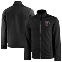 Men's Cutter & Buck  Black Inter Miami CF Evoke Eco Softshell Recycled Full-Zip Jacket