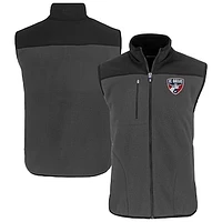 Men's Cutter & Buck Gray FC Dallas Cascade Eco Fleece Full-Zip Vest