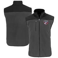 Men's Cutter & Buck Gray FC Dallas Cascade Eco Fleece Full-Zip Vest