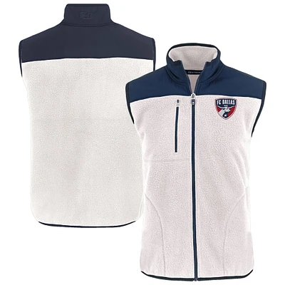 Men's Cutter & Buck Oatmeal FC Dallas Cascade Eco Fleece Full-Zip Vest