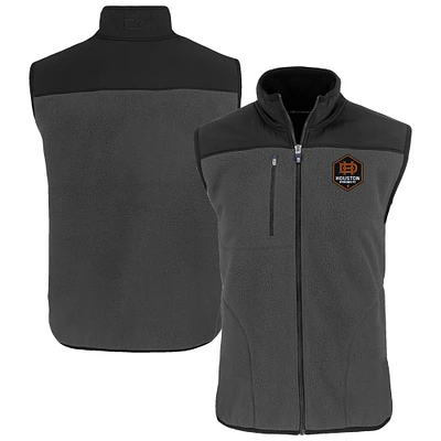 Men's Cutter & Buck Gray Houston Dynamo FC Cascade Eco Fleece Full-Zip Vest