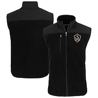 Men's Cutter & Buck Black LA Galaxy Cascade Eco Fleece Full-Zip Vest