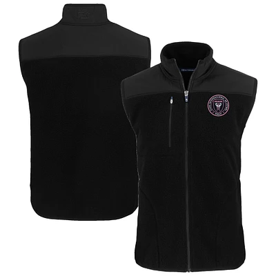 Men's Cutter & Buck Black Inter Miami CF Cascade Eco Fleece Full-Zip Vest