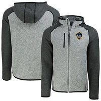 Men's Cutter & Buck  Heather Gray LA Galaxy Mainsail Full-Zip Hooded Jacket