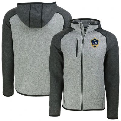Men's Cutter & Buck  Heather Gray LA Galaxy Mainsail Full-Zip Hooded Jacket