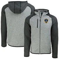 Men's Cutter & Buck  Heather Gray LA Galaxy Mainsail Full-Zip Hooded Jacket