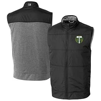 Men's Cutter & Buck Portland Timbers Stealth Hybrid Quilted Windbreaker Vest