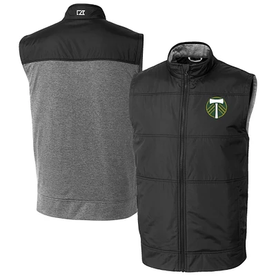 Men's Cutter & Buck Portland Timbers Stealth Hybrid Quilted Windbreaker Vest