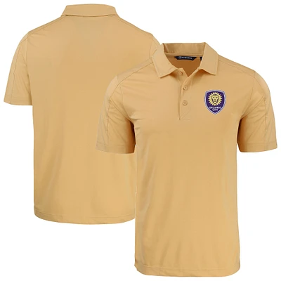 Men's Cutter & Buck  Gold Orlando City SC Prospect Eco Textured Stretch Recycled Polo