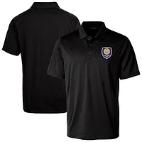 Men's Cutter & Buck  Black Orlando City SC Prospect Eco Textured Stretch Recycled Polo