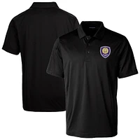 Men's Cutter & Buck  Black Orlando City SC Prospect Eco Textured Stretch Recycled Polo