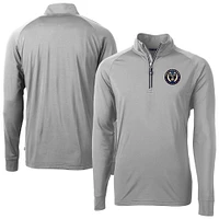 Men's Cutter & Buck Philadelphia Union Adapt Eco Knit Stretch Recycled Raglan Quarter-Zip Top