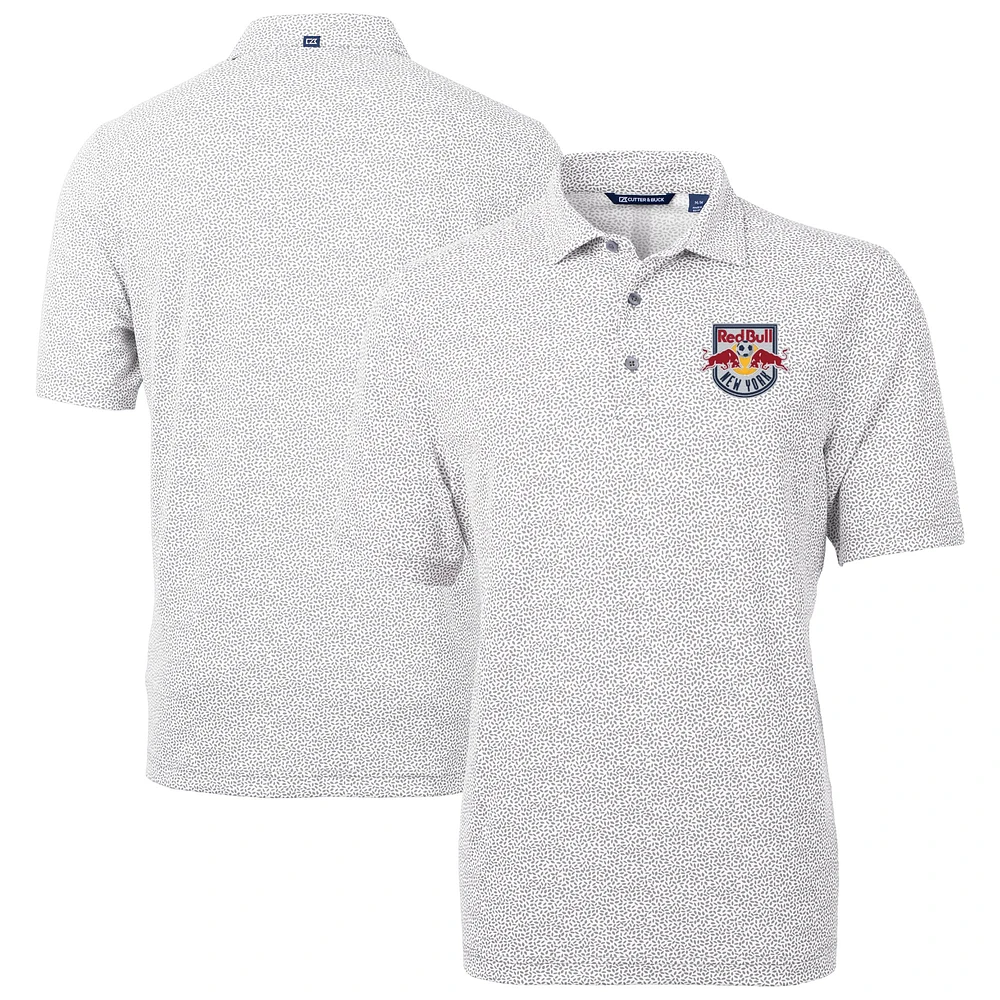 Men's Cutter & Buck Gray New York Red Bulls Virtue Eco Pique Botanical Print Recycled Polo