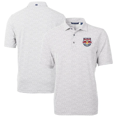 Men's Cutter & Buck  Gray New York Red Bulls Virtue Eco Pique Botanical Print Recycled Polo