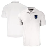 Men's Cutter & Buck  White San Jose Earthquakes Forge Eco Stretch Recycled Polo
