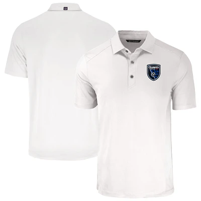 Men's Cutter & Buck  White San Jose Earthquakes Forge Eco Stretch Recycled Polo