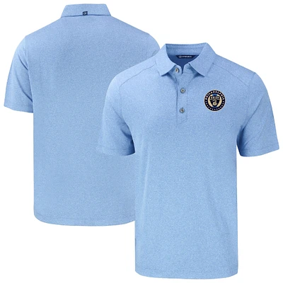 Men's Cutter & Buck  Heather Powder Blue Philadelphia Union Forge Eco Stretch Recycled Polo