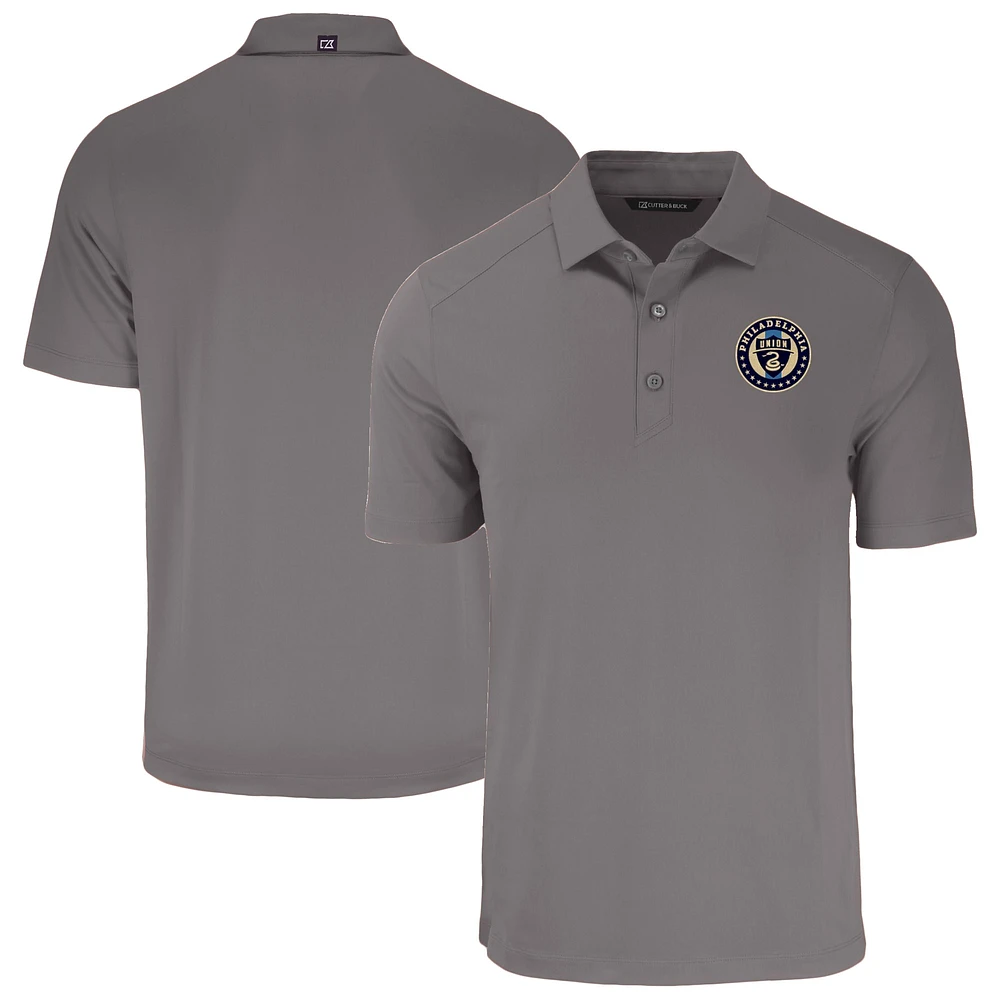 Men's Cutter & Buck Gray Philadelphia Union Forge Eco Stretch Recycled Polo