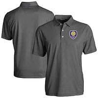Men's Cutter & Buck  Black Orlando City SC Pike Eco Symmetry Print Stretch Recycled Polo