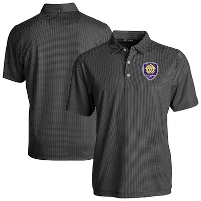 Men's Cutter & Buck  Black Orlando City SC Pike Eco Symmetry Print Stretch Recycled Polo