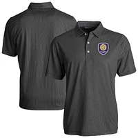 Men's Cutter & Buck  Black Orlando City SC Pike Eco Symmetry Print Stretch Recycled Polo