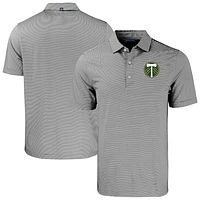 Men's Cutter & Buck  Black Portland Timbers Forge Eco Double Stripe Stretch Recycled Tri-Blend Polo