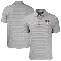 Men's Cutter & Buck  Heather Gray New York Red Bulls Forge Eco Stripe Stretch Recycled Polo