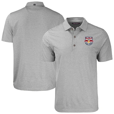 Men's Cutter & Buck Heather Red New York Bulls Forge Eco Stripe Stretch Recycled Polo