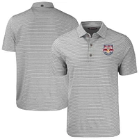 Men's Cutter & Buck  Heather Gray New York Red Bulls Forge Eco Stripe Stretch Recycled Polo