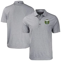 Men's Cutter & Buck Heather Gray Portland Timbers Forge Eco Stripe Stretch Recycled Polo